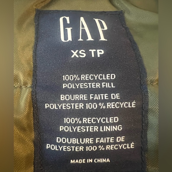 Army Green Bomber Jacket from Gap. Worn once. - Picture 4 of 6